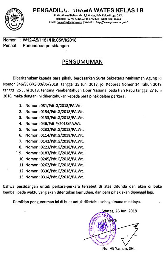 tunda sidang